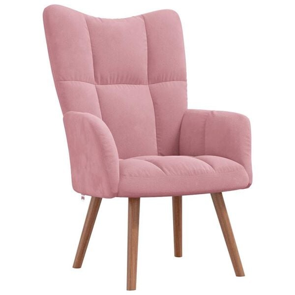 Relaxstoel fluweel roze - 34% korting