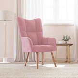Relaxstoel fluweel roze - 34% korting