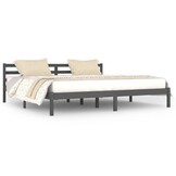 Massief Grenen Bedframe Grijs - 200x200 cm - 54% Korting