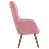 Relaxstoel fluweel roze - 34% korting