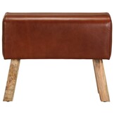 Leren Bankje met Mangohouten Poten - 58 cm - 30% Korting