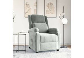 Verstelbare Fluwelen Fauteuil Lichtgrijs - 52% Korting