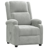 Verstelbare Fluweel Fauteuil Lichtgrijs - 35% Korting