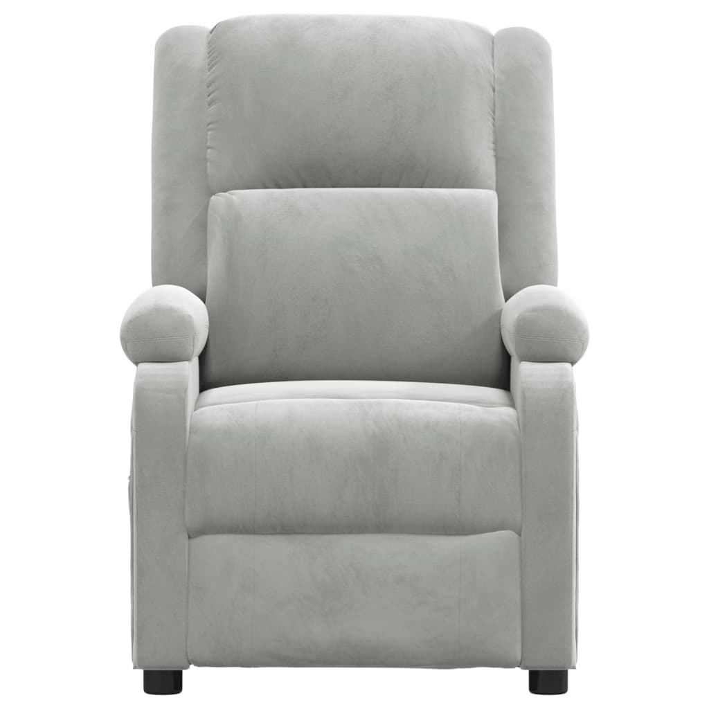 Verstelbare Fluweel Fauteuil Lichtgrijs - 35% Korting