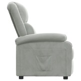Verstelbare Fluweel Fauteuil Lichtgrijs - 35% Korting