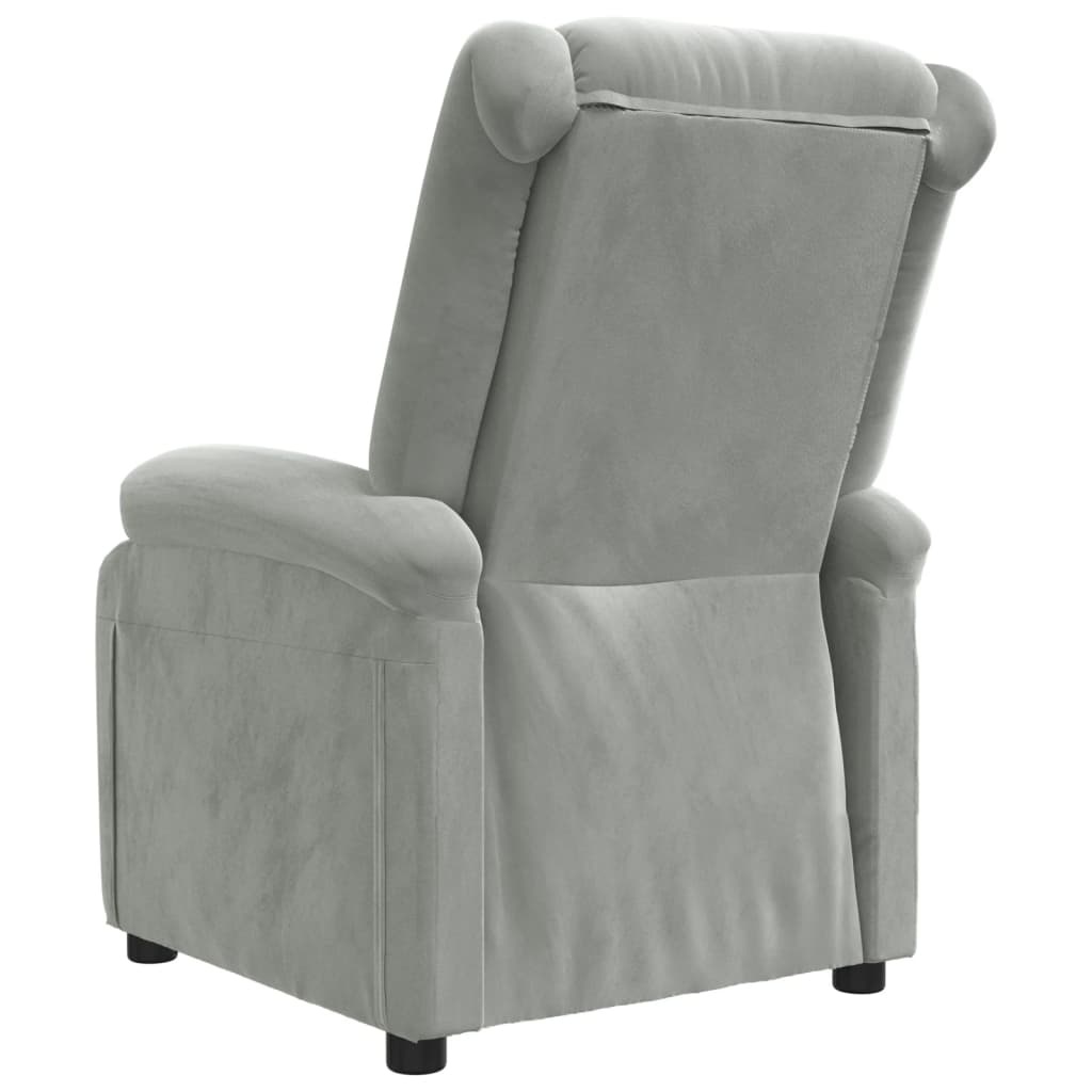 Verstelbare Fluweel Fauteuil Lichtgrijs - 35% Korting