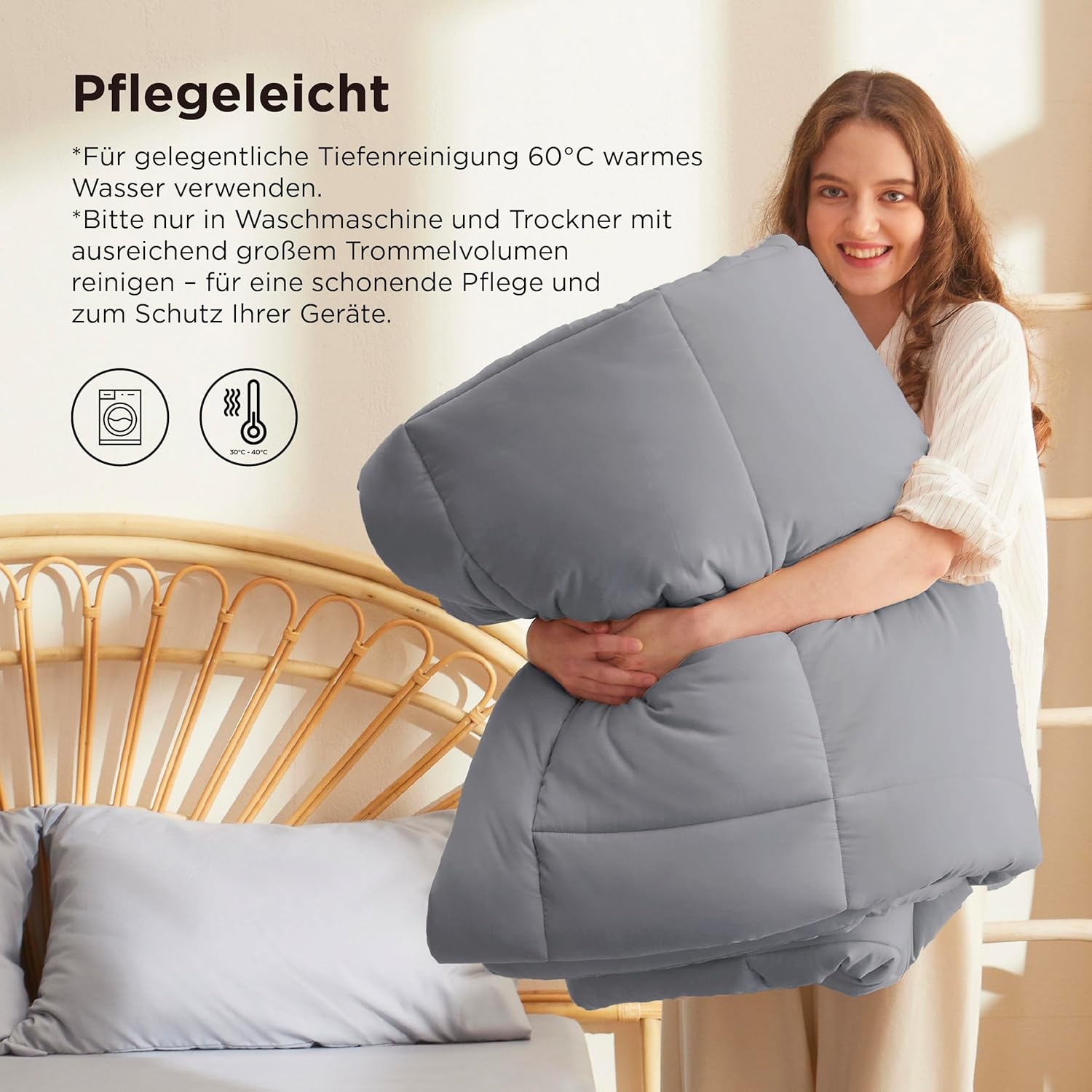 Warm Dekbed 135x200cm Synthetisch Antraciet - 33% Korting