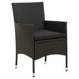 VidaXL Tuinstoelen 2 st. Kussens Poly Rattan Zwart - 35% Korting