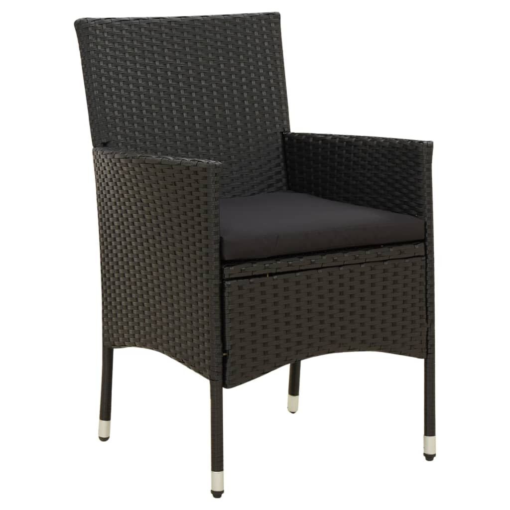 VidaXL Tuinstoelen 2 st. Kussens Poly Rattan Zwart - 35% Korting