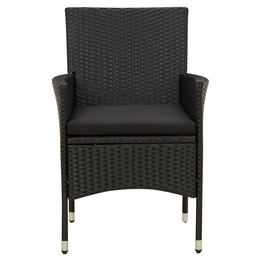 VidaXL Tuinstoelen 2 st. Kussens Poly Rattan Zwart - 35% Korting