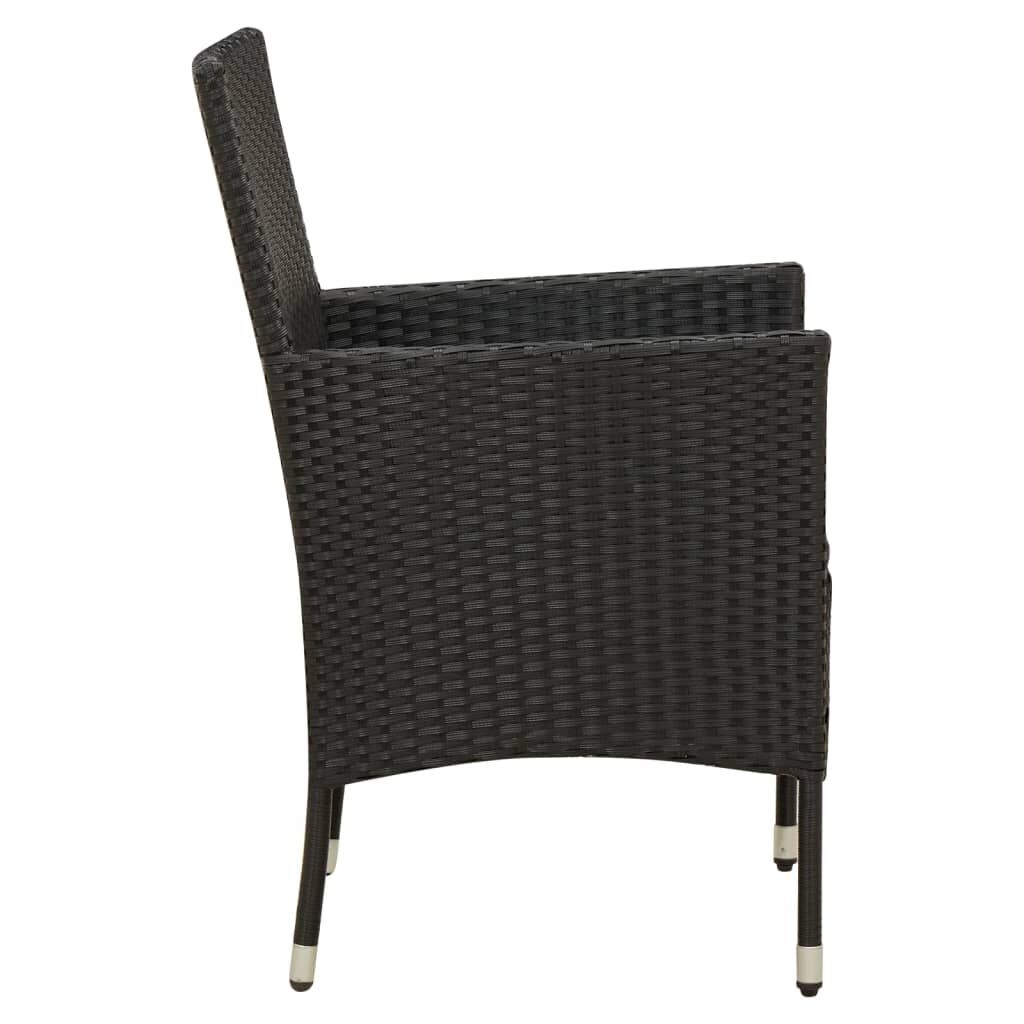 VidaXL Tuinstoelen 2 st. Kussens Poly Rattan Zwart - 35% Korting