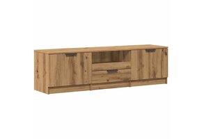 Tv-meubel 140x35x40cm Bewerkt Hout - Artisanaal Eikenkleur | 53% Korting!