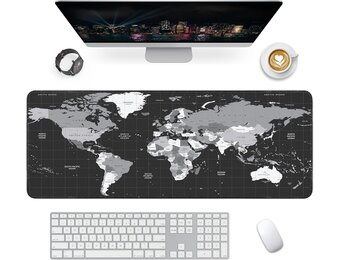 XXL Gaming Muismat Bureauonderlegger 80x30cm Wereldkaart - 26% Korting!