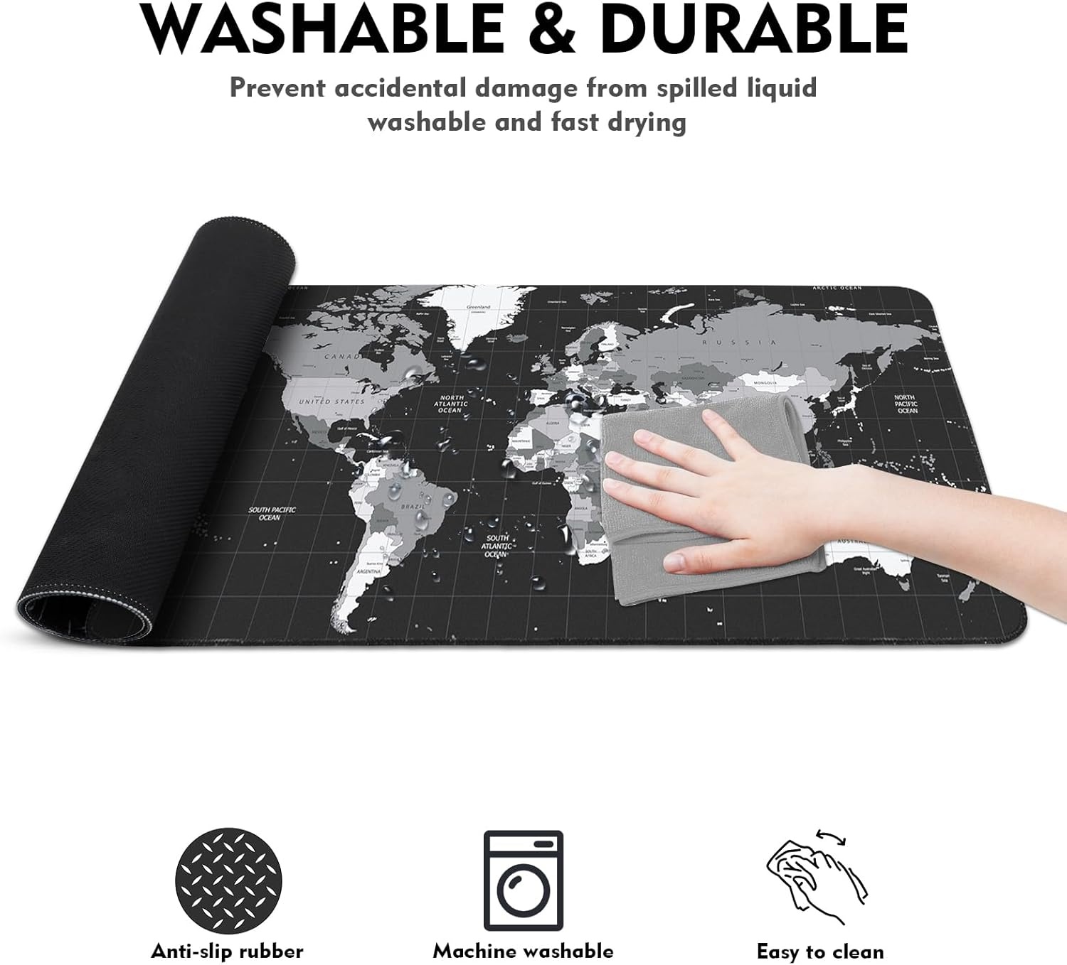 XXL Gaming Muismat Bureauonderlegger 80x30cm Wereldkaart - 26% Korting!