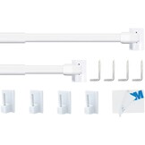 Vitragestangen Uitschuifbaar (2 stuks) - Wit, 90-150cm - 62% Korting!