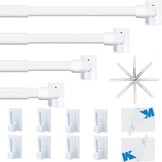 Vitragestangen Uitschuifbaar (2 stuks) - Wit, 90-150cm - 62% Korting!