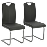 Eetkamerstoelen Kunstleer Grijs - Set van 2 - 35% Korting