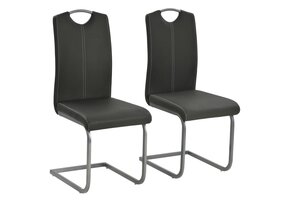 Eetkamerstoelen Kunstleer Grijs (2 stuks) - 57% Korting!