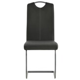 Eetkamerstoelen Kunstleer Grijs - Set van 2 - 35% Korting