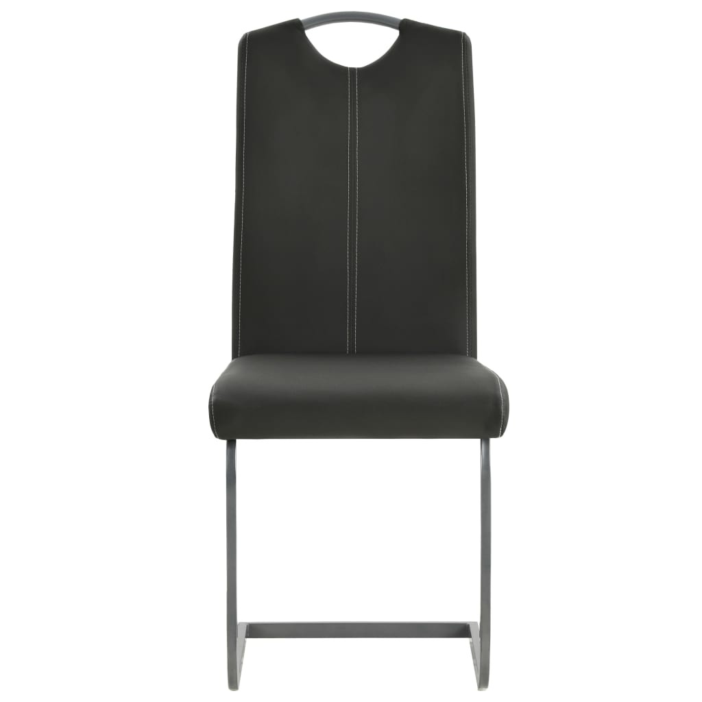 Eetkamerstoelen Kunstleer Grijs - Set van 2 - 35% Korting