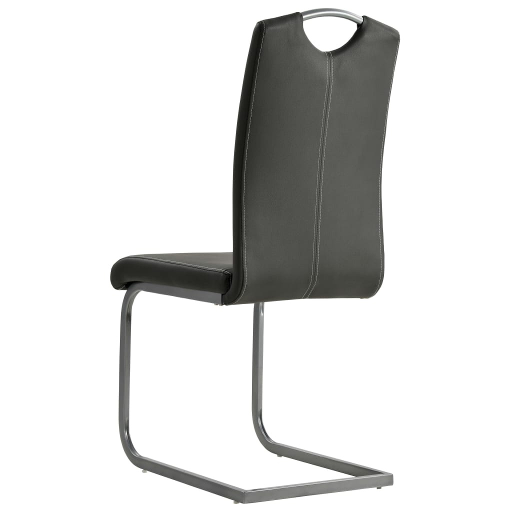Eetkamerstoelen Kunstleer Grijs - Set van 2 - 35% Korting