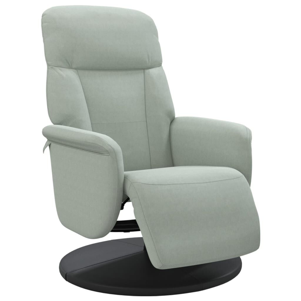 Verstelbare Fauteuil met Voetensteun - Fluweel Lichtgrijs - 54% Korting