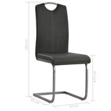Eetkamerstoelen Kunstleer Grijs - Set van 2 - 35% Korting
