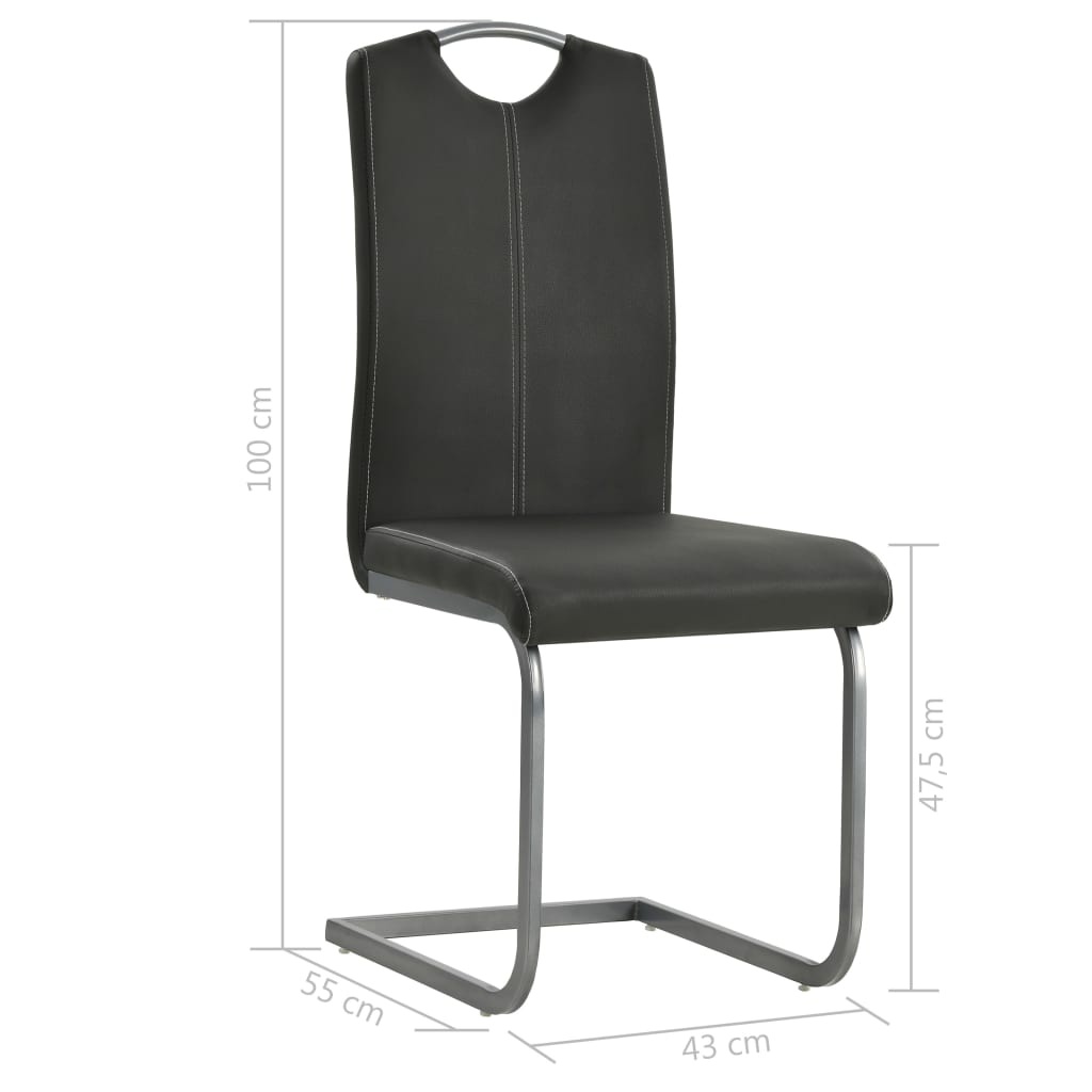 Eetkamerstoelen Kunstleer Grijs - Set van 2 - 35% Korting