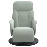 Verstelbare Fauteuil met Voetensteun - Fluweel Lichtgrijs - 54% Korting