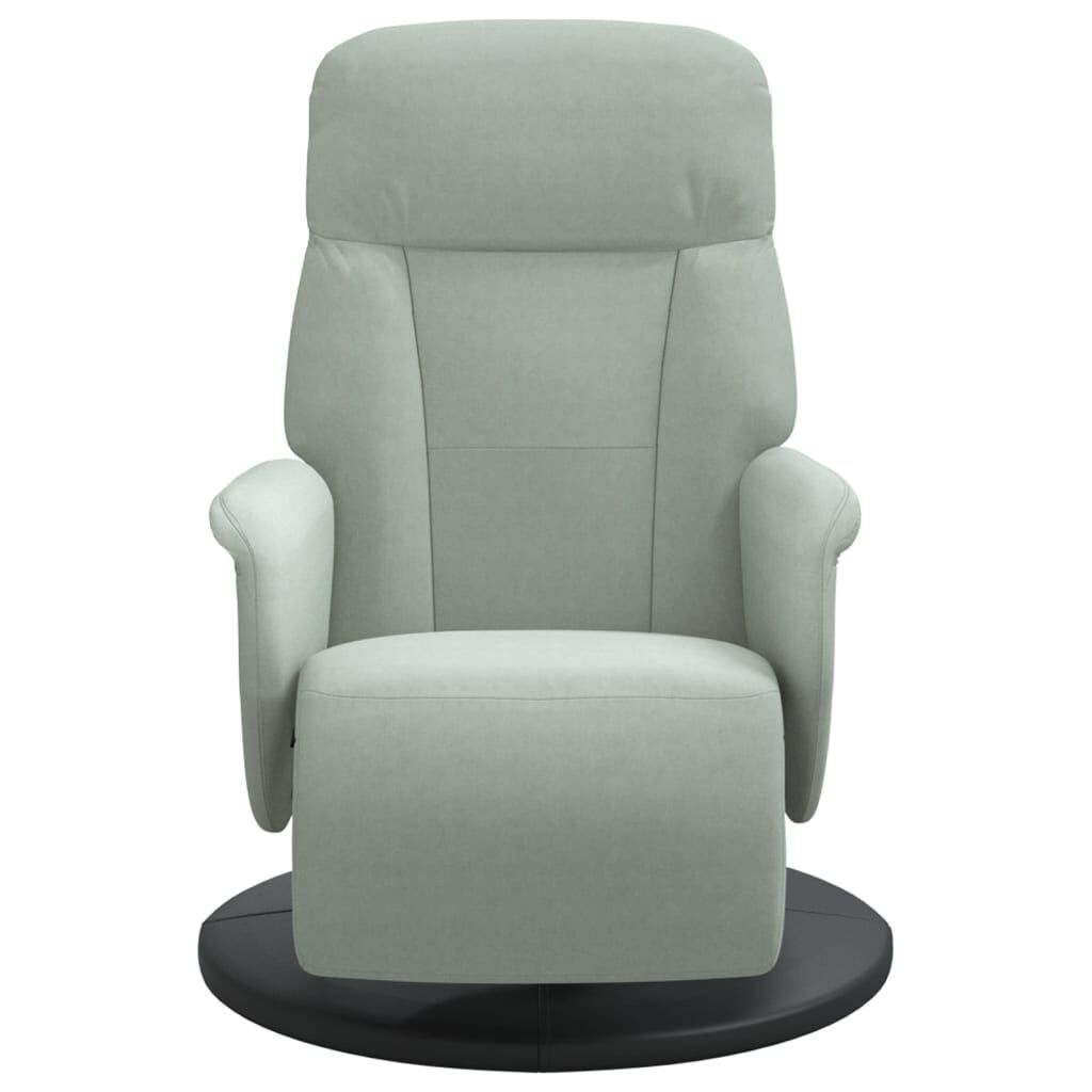 Verstelbare Fauteuil met Voetensteun - Fluweel Lichtgrijs - 54% Korting