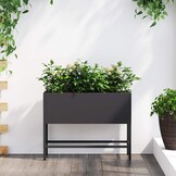 Verhoogde Tuin Plantbak Zwart Staal 60x26x45cm - 34% Korting