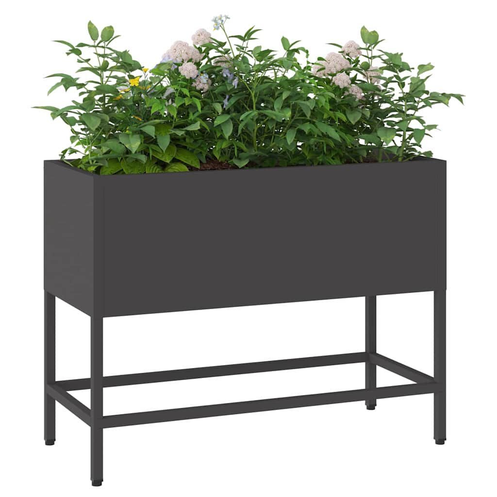 Verhoogde Tuin Plantbak Zwart Staal 60x26x45cm - 34% Korting