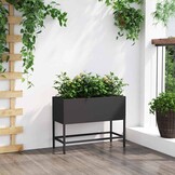 Verhoogde Tuin Plantbak Zwart Staal 60x26x45cm - 34% Korting