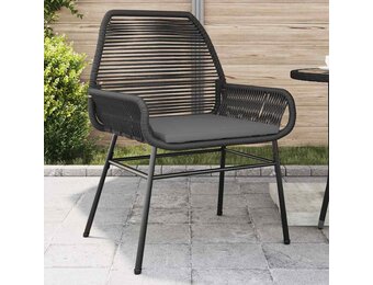 vidaXL Tuinstoelen (2 st) met Kussens - Poly Rattan Zwart, 34% Korting!