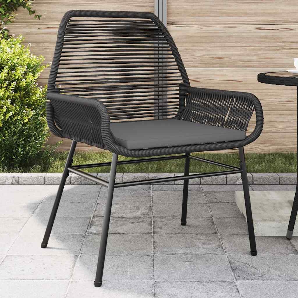 vidaXL Tuinstoelen (2 st) met Kussens - Poly Rattan Zwart, 34% Korting!