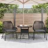 vidaXL Tuinstoelen (2 st) met Kussens - Poly Rattan Zwart, 34% Korting!