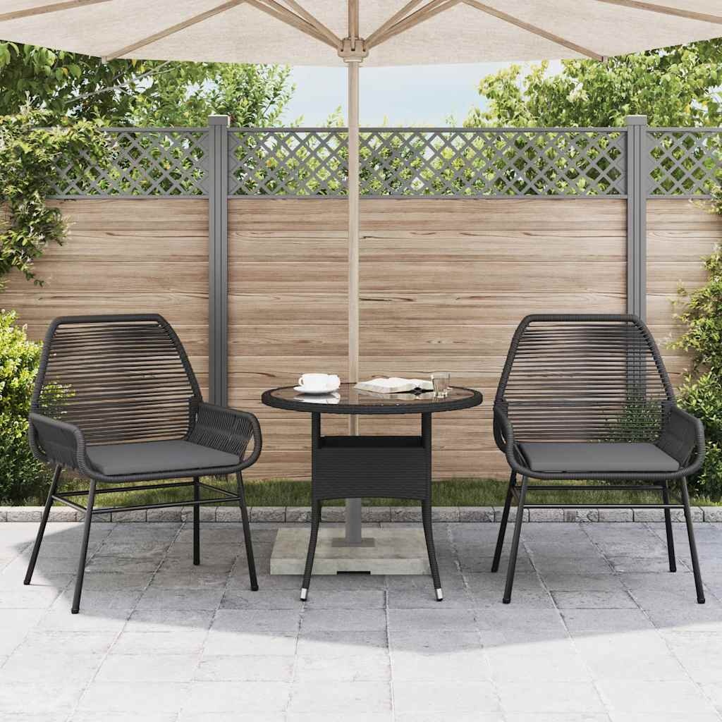 vidaXL Tuinstoelen (2 st) met Kussens - Poly Rattan Zwart, 34% Korting!