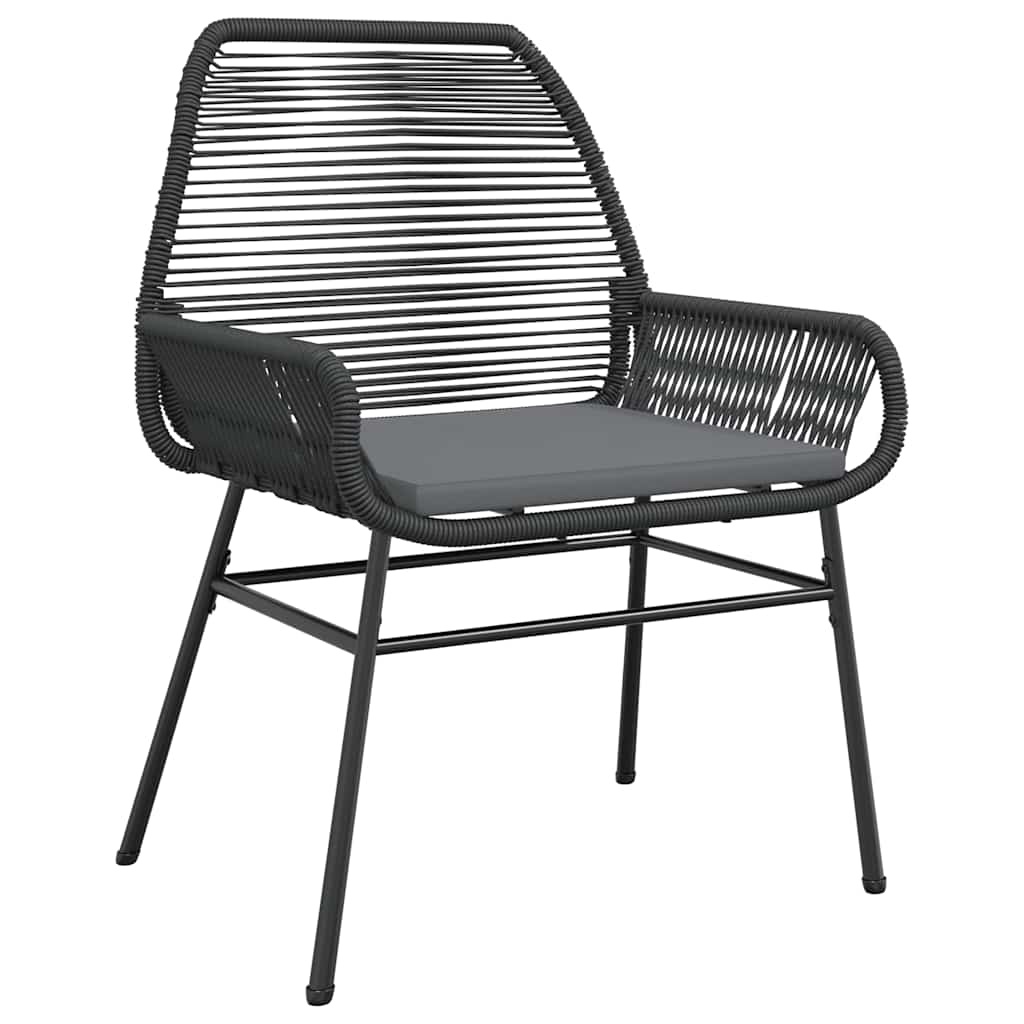vidaXL Tuinstoelen (2 st) met Kussens - Poly Rattan Zwart, 34% Korting!