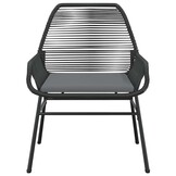 vidaXL Tuinstoelen (2 st) met Kussens - Poly Rattan Zwart, 34% Korting!