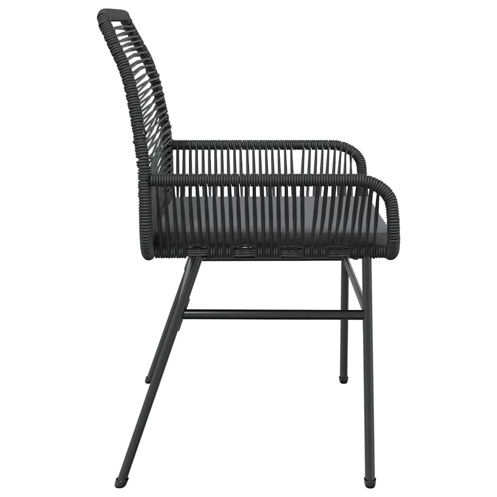 vidaXL Tuinstoelen (2 st) met Kussens - Poly Rattan Zwart, 34% Korting!