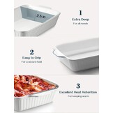 Keramische Ovenschaal Wit 22x33cm met Korting