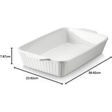Keramische Ovenschaal Wit 22x33cm met Korting