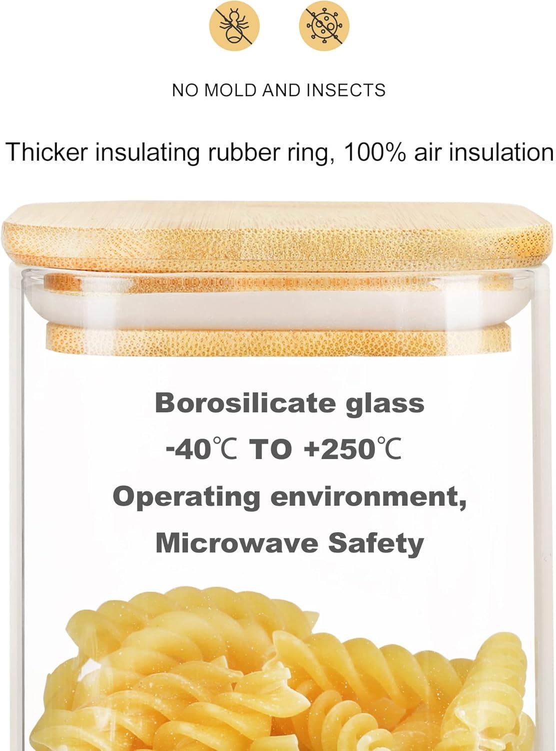 16 Glazen Voorraadpotten Set - Vierkant met Bamboe Deksel - 1000/600ml - 29% Korting