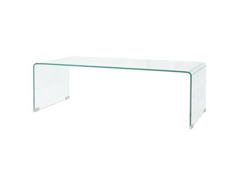 vidaXL Salontafel 98x45x30 cm gehard glas transparant