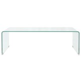 vidaXL Salontafel 98x45x30 cm gehard glas transparant