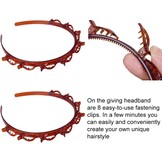 2 Rode Haarbanden met Clips | Dubbellaags Ontwerp | 73% Korting