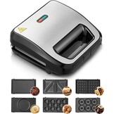 FOHERE Contactgrill 6-in-1 (750W) - Zwart | 53% Korting