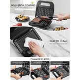 FOHERE Contactgrill 6-in-1 (750W) - Zwart | 53% Korting