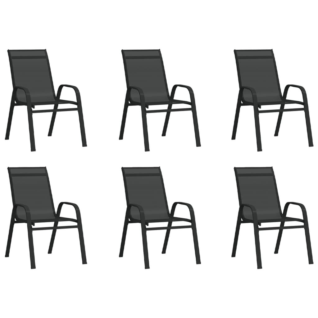 Stapelbare Tuinstoelen Textilene Zwart - 6 Stuks (35% Korting)