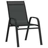 Stapelbare Tuinstoelen Textilene Zwart - 6 Stuks (35% Korting)